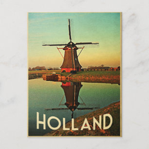Cartão Postal Moinho de vento da Holanda