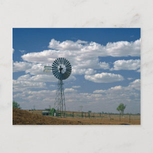 Cartão Postal Moinho de vento do Outback, Austrália Meridional