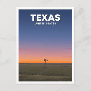 Cartão Postal Moinho de Vento do Texas no Open Range Big Spring