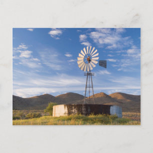 Cartão Postal Moinho De Vento E Barragem No Karoo Ao Sol