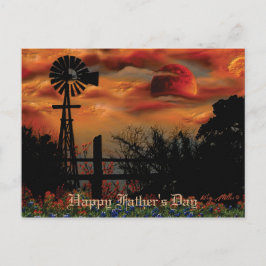 Cartão Postal Moinho de Vento e Lua Laranja