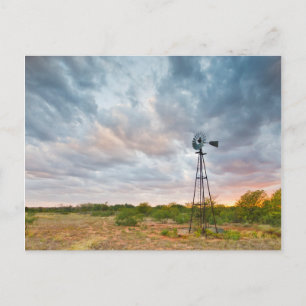 Cartão Postal Moinho de Vento e Nuvens ao Pôr do Sol