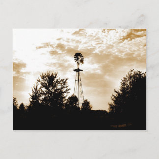 Cartão Postal Moinho de vento em Dusk