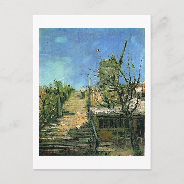 Cartão Postal Moinho de vento em Montmartre (F271) Van Gogh Fine (Frente)
