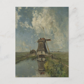 Cartão Postal Moinho de vento neerlandês, Paul Gabriël