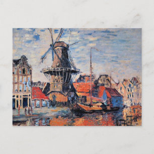 Cartão Postal Moinho de vento no Canal Onbekende, Amsterdã,