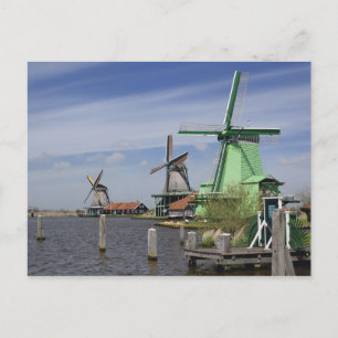 Cartão Postal Moinho de vento, Zaanse Schans, Holanda, Países Ba