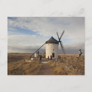 Cartão Postal Moinhos de vento Antique La Mancha, com visitantes