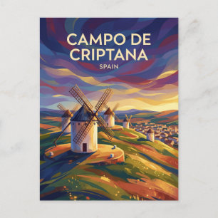 Cartão Postal Moinhos de Vento de Campo de Criptana Espanha