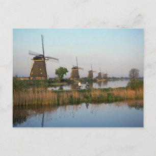 Cartão Postal Moinhos de vento, Kinderdijk, Holanda