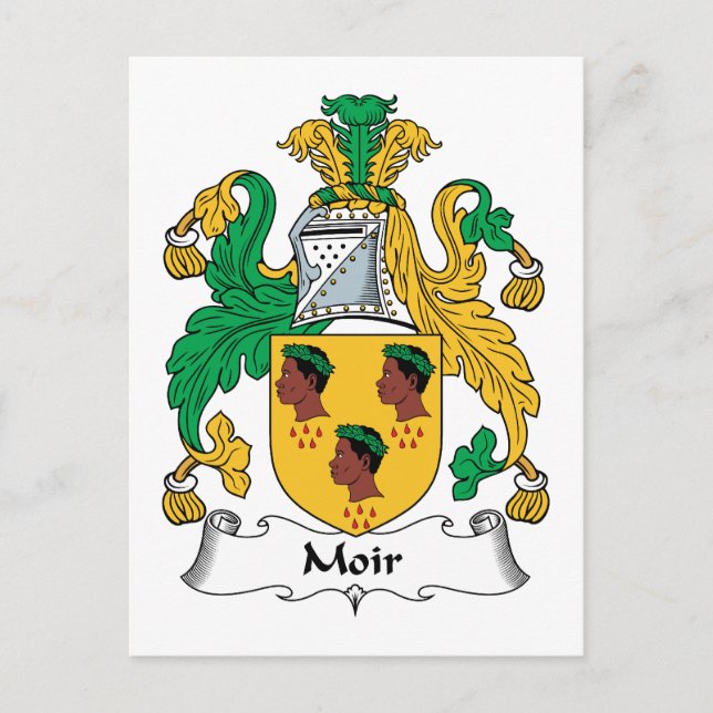 Cartão Postal Moir Family Crest (Frente)