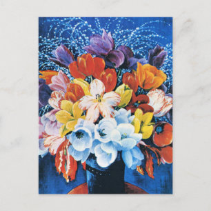 Cartão Postal Moise Kisling, Buquê de Tulipas,