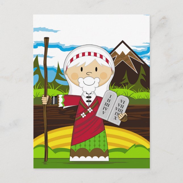Cartão Postal Moisés e os Dez Mandamentos (Frente)