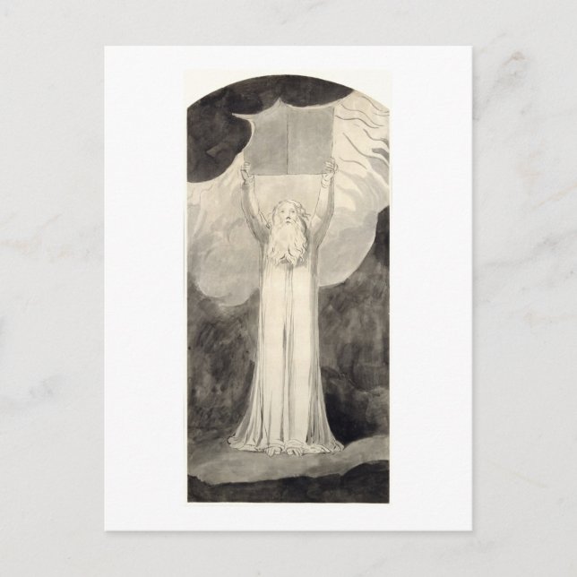 Cartão Postal Moisés recebendo a Lei, c.1780 (pincel e preto i (Frente)