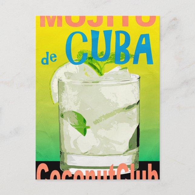 Cartão Postal Mojito De Cuba (Frente)