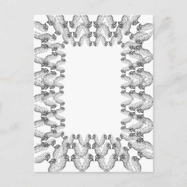 Cartão Postal Moldura de borda das asas de anjo branco. Inspiraç (Frente)