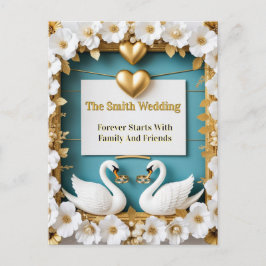 Cartão Postal Moldura de Casamento de Cisne para Decoração de Ca