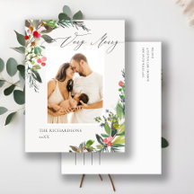 Moldura de Foto Holly Berry Pine Natal Muito Feliz