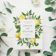 Moldura de Limão Botânico Blossoms Salve a Data