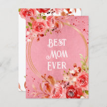 Moldura Floral Peônia Rosa Melhor Mãe do Mundo