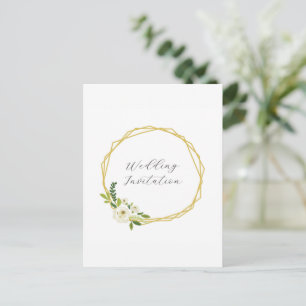 Cartão Postal Moldura Floral Rosa Branca Luxo