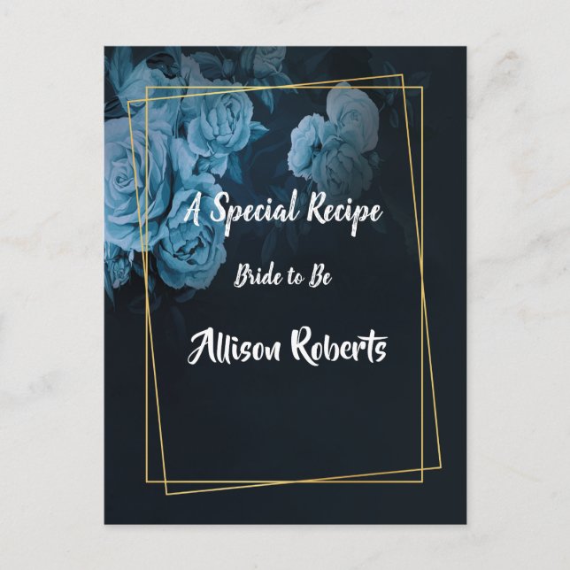 Cartão Postal Moldura Geométrica Dourada Simples Chic Chá de Noi (Frente)