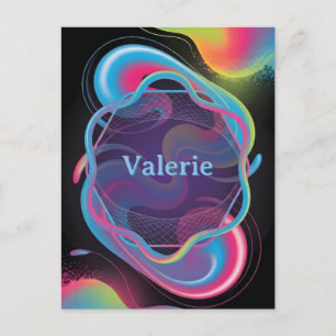 Cartão Postal Moldura Líquida Neon com Nome Personalizado