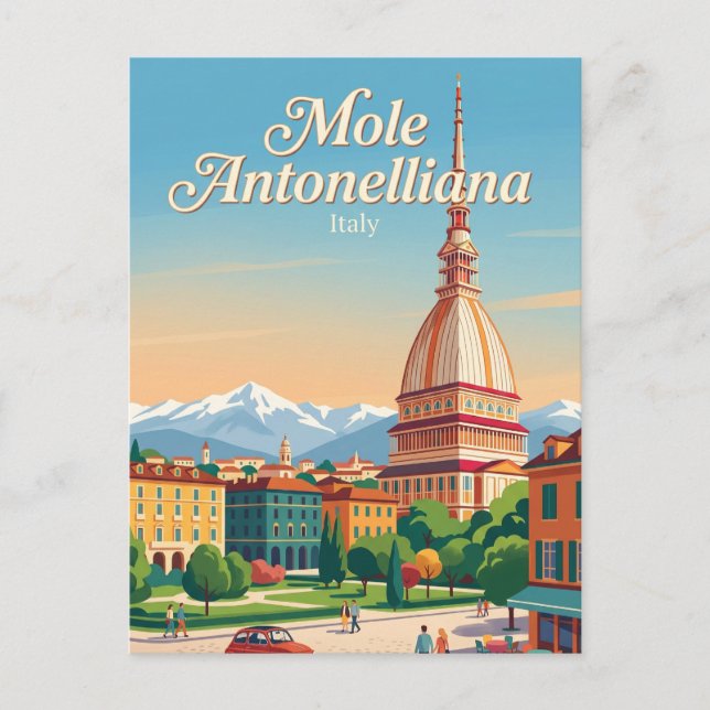 Cartão Postal Mole Antonelliana Itália (Frente)