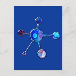 Cartão Postal Molécula Metálica Azul