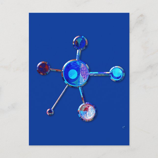 Cartão Postal Molécula Metálica Azul (Frente)