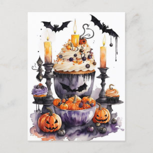 Cartão Postal Molhagens de Halloween de Aquarela