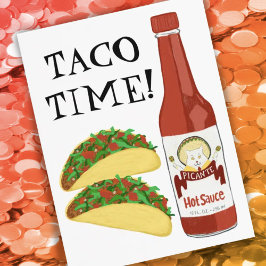 Cartão Postal Molho Quente Picante Taco Tempo Taco Gato Maracas