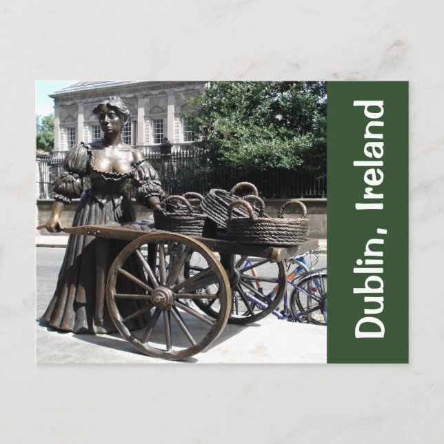 Cartão Postal Molly Malone and Wheelbarrow Statu Ireland Card (Frente)