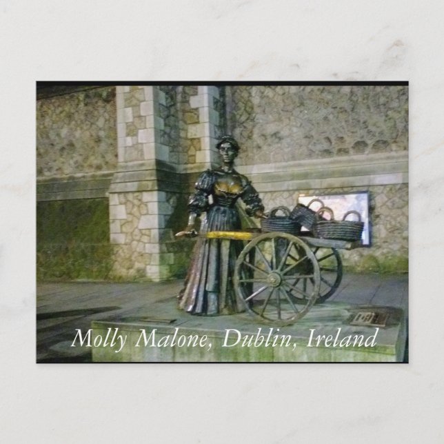 Cartão Postal Molly Malone Statue, Dublin Irlanda (Frente)