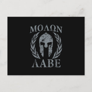 Cartão Postal Molon Labe Grunge Spartan Armor