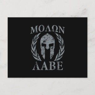 Cartão Postal Molon Labe Spartan Warrior Laurels