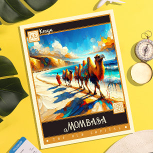 Cartão Postal Mombaça, Quênia Pintura Antiga