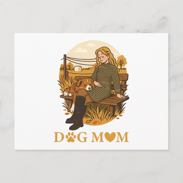 Cartão Postal Momento de ligação entre a Mãe do Cachorro e seu C (Frente)