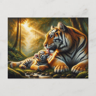 Cartão Postal Momento do Tender na Pintura da Natureza