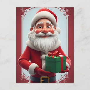 Cartão Postal 🎄 Momento Presente Festivo do Papai Noel ❄️ Natal