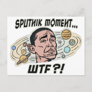Cartão Postal Momento Sputnik Engraçado Obama