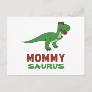 Cartão Postal Mommysaurus Dinosaur T-Rex Dino Mãe Dia de as mães