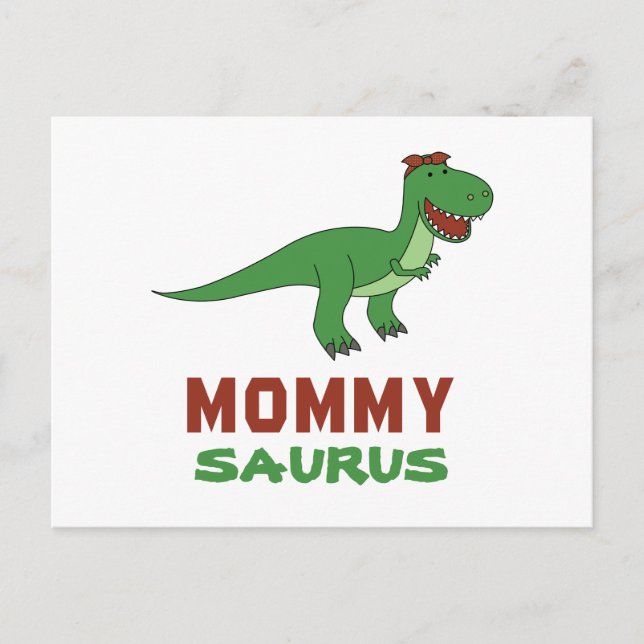 Cartão Postal Mommysaurus Dinosaur T-Rex Dino Mãe Dia de as mães (Frente)