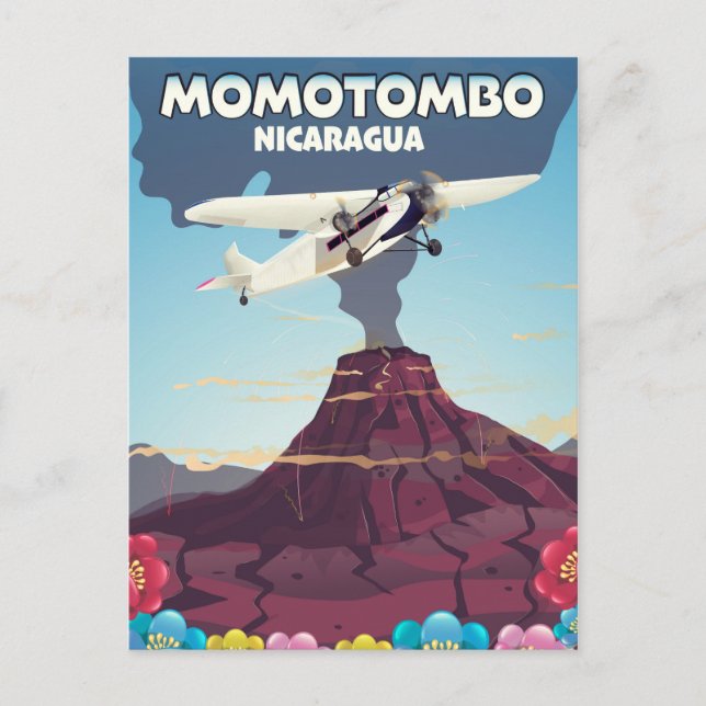 Cartão Postal Momotombo Nicarágua, viagem de vulcão. (Frente)