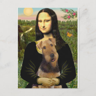Cartão Postal Mona Lisa - Airedale Terrier (#1)