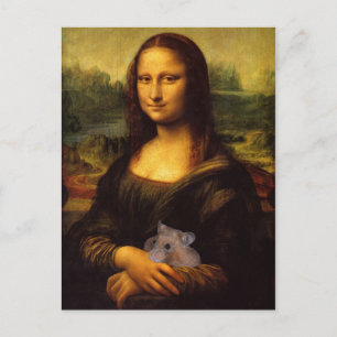 Cartão Postal Mona Lisa Ama Seu Hamster