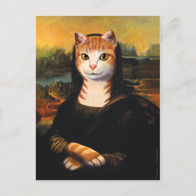 Cartão Postal Mona Lisa Cat (Frente)