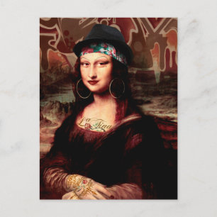 Cartão Postal Mona Lisa Chicana Chola Mexicana