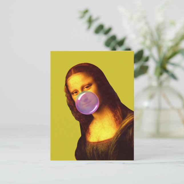 Cartão Postal Mona Lisa Chiclete (Em pé/Frente)