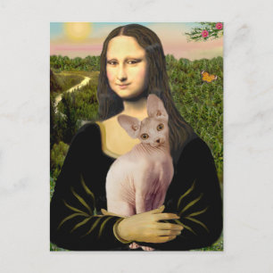 Cartão Postal Mona Lisa - Cream Sphynx cat